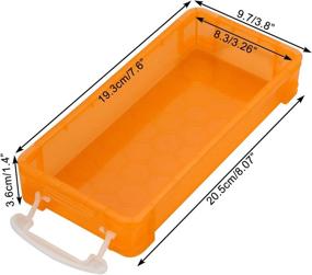 img 2 attached to 🎨 BTSKY Large Capacity Pencil Box, White Buckles, Office Supplies Organizer, Brush Painting Pencils Storage Box, Watercolor Pen Container, Drawing Tools Holder - Orange (6 Pack)