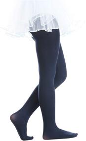 img 1 attached to Comfy Girls' Microfiber Footed Tights - Opaque, Soft & Trendy Socks & Tights