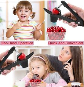 img 2 attached to 🍒 Stainless Steel Cherry Pitter with Lock Design - Heavy-Duty Seed Remover Tool for Cherries, Olives, and Making Cherry Jam