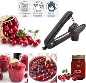 img 3 attached to 🍒 Stainless Steel Cherry Pitter with Lock Design - Heavy-Duty Seed Remover Tool for Cherries, Olives, and Making Cherry Jam