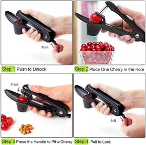 img 1 attached to 🍒 Stainless Steel Cherry Pitter with Lock Design - Heavy-Duty Seed Remover Tool for Cherries, Olives, and Making Cherry Jam