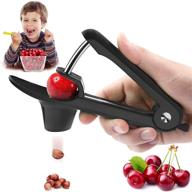 🍒 stainless steel cherry pitter with lock design - heavy-duty seed remover tool for cherries, olives, and making cherry jam logo