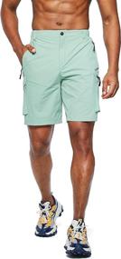 img 3 attached to 🩳 Pudolla Men's Hiking Cargo Shorts: Quick-Dry Outdoor Travel Shorts with Multiple Pockets – Perfect for Fishing, Camping, and Casual Adventures