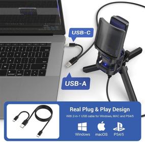 img 2 attached to 🎙️ VeGue USB Microphone VM30 - Condenser Gaming PC Mic with Gain Control, Headphone Output for Twitch Streaming, Podcasting, Chatting, Recording - Compatible with MAC Laptop, Windows Desktop