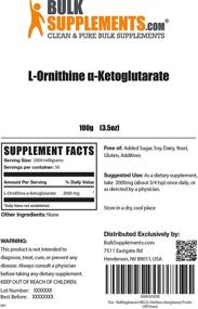 img 3 attached to 💪 BulkSupplements.com OKG (L-Ornithine Alpha-Ketoglutarate) Powder - Nitric Oxide Energy Supplement for Workouts - 100 Grams (3.5 oz)
