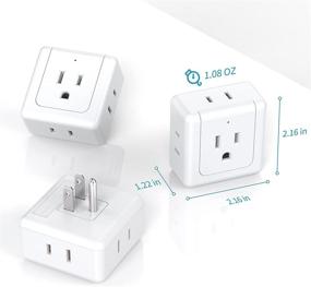 img 1 attached to 🔌 5 Way Wall Outlet Extender Splitter | SUPERDANNY Flat Plug Adapter - 2 Pack, White