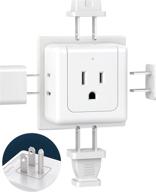🔌 5 way wall outlet extender splitter | superdanny flat plug adapter - 2 pack, white logo