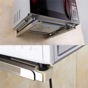 img 2 attached to 🔧 Hovico Universal Stainless Steel Microwave Mount Bracket: Wall Mount Shelf Rack for Silver Microwave Oven