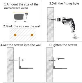 img 3 attached to 🔧 Hovico Universal Stainless Steel Microwave Mount Bracket: Wall Mount Shelf Rack for Silver Microwave Oven