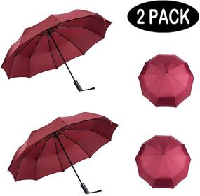 img 3 attached to 🌂 PFFY Windproof Collapsible Compact Umbrella - Top Folding Umbrellas