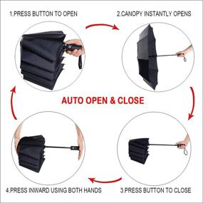 img 1 attached to 🌂 PFFY Windproof Collapsible Compact Umbrella - Top Folding Umbrellas