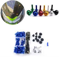 🔧 complete screw bolt clips kit for yamaha honda suzuki b.m.w kawasaki ducati mt07 mt09 z1000 cbr1000rr cbr600rr motorcycle fairings (blue, 1) logo