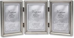 img 2 attached to 🖼️ Enhance Your Memories: Lawrence Frames Antique Pewter Hinged Triple 3x5 Picture Frame with Beaded Edge Design