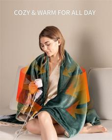 img 2 attached to 🔌 Turejo Electric Heated Blanket: Reversible Flannel & Sherpa Layers, 50"x60", Fast Heating Levels, 9-Hr Auto Off | Warming Home Office Blanket