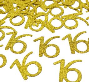 img 4 attached to Sparkly Gold 16th Birthday Confetti: 100 Glamorous Pcs for Unforgettable 16th Birthday & Anniversary Party (16,Gold)