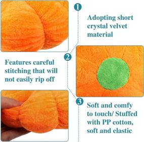 img 1 attached to Plush Pumpkin Toy - Soft Fluffy Stuffed Pumpkin Throw Pillow for Thanksgiving and Halloween - Decorative Sofa Cushion, Small Stuff Pumpkin Toys, Orange 6.3 Inch - Perfect for Home Decoration, Party Favors