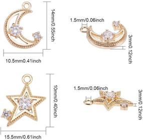 img 3 attached to 💎 Sparkle with NBEADS 12 Pcs Real Gold Plated Micro Pave Cubic Zirconia Rhinestone Pendants - Perfect for DIY Jewelry Making!