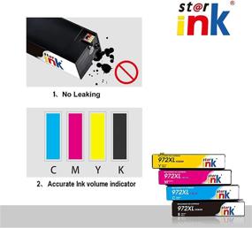 img 1 attached to Starink Compatible Ink Cartridge Replacement for HP 972A 972X - PageWide Pro 377dw 452dw 477dw 577dw 352dw 452dn 477dn 552dw 552dn 577z Printer - 4 Packs (Black Cyan Magenta Yellow)