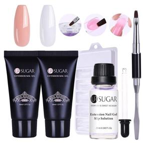 img 4 attached to Набор UR SUGAR Nude Clear Nail Extension Gel: полный французский комплект 💅 с средством для снятия липкости - идеально для ДИЙ, начинающих и салонов.