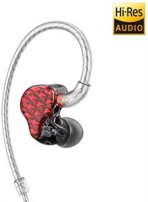 img 3 attached to 🎧 FiiO FA7 Top Over-Ear Headphones/Earphones with Detachable Cable Design, HiFi Quad Balanced Armature Driver, In-Ear Monitors for iOS and Android, Computer, PC, Tablet - Blue(L) and Red(R), Clear Abstract