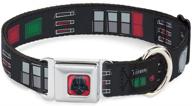 🐶 buckle-down utility belt dog collar with star wars darth vader seatbelt buckle - adjustable sizes for small, medium, and large dogs - black, grays, reds logo