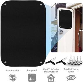 img 4 attached to Aionep RV Door Window Shade Cover -Camper Blinds Privacy Screen Window Cover-Travel Trailer Interior Sun Shade Accessories Black