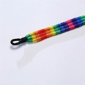 img 2 attached to 🌈 Adjustable Handmade Braided LGBT Rainbow Stripe Pride Bracelet for Gay Lesbian – LGBTQ Bracelet Jewelry Gift for Him or Her, by YFStyle