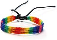 🌈 adjustable handmade braided lgbt rainbow stripe pride bracelet for gay lesbian – lgbtq bracelet jewelry gift for him or her, by yfstyle logo