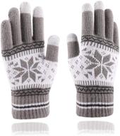 🧤 waitingu snow-lightgrey knitted touch screen gloves: versatile outdoor gloves for smartphones, laptops, and more with smart touch-nology logo