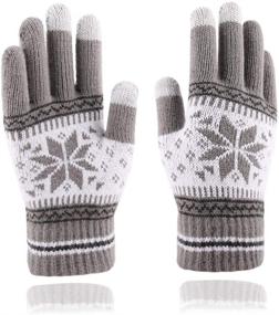 img 4 attached to 🧤 WaitingU Snow-Lightgrey Knitted Touch Screen Gloves: Versatile Outdoor Gloves for Smartphones, Laptops, and More with Smart Touch-nology