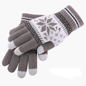 img 3 attached to 🧤 WaitingU Snow-Lightgrey Knitted Touch Screen Gloves: Versatile Outdoor Gloves for Smartphones, Laptops, and More with Smart Touch-nology