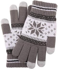 img 2 attached to 🧤 WaitingU Snow-Lightgrey Knitted Touch Screen Gloves: Versatile Outdoor Gloves for Smartphones, Laptops, and More with Smart Touch-nology