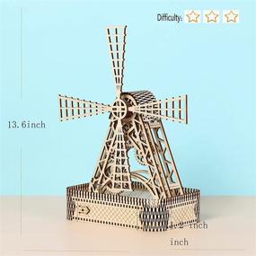 img 2 attached to Wooden Puzzle Windmill Mechanical Model