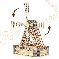деревянная головоломка ветряная мельница механическая модель логотип