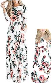 img 4 attached to Stylish Mommy and Me Matching Maxi Dresses with Boho Floral Print and Convenient Pockets from Qin.Orianna
