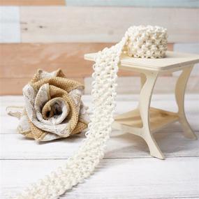 img 1 attached to 🎀 CT CRAFT LLC Elastic Crochet Headband Ribbon: Versatile Hair Accessory for Girls, Babies, Boys & Gift Wrapping - Ivory, 1-1/4 inch (30mm) x 5 Yards x 2 Rolls