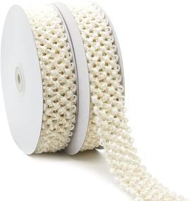 img 4 attached to 🎀 CT CRAFT LLC Elastic Crochet Headband Ribbon: Versatile Hair Accessory for Girls, Babies, Boys & Gift Wrapping - Ivory, 1-1/4 inch (30mm) x 5 Yards x 2 Rolls