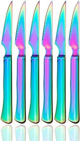 img 4 attached to Multi Color Ultra Sharp Silverware Iridescent Dishwasher