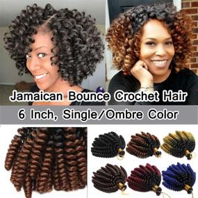 img 4 attached to 💁 SEGO Jamaican Bounce Crochet Hair: 6 Inch Jumpy Wand Curl Short Curly Braids - Ombre Twist Braid Hair in Black to Silver Grey - Synthetic Extensions 3 Bundle