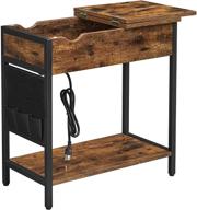 🔌 vasagle rustic brown and black end table with usb ports, power outlets, and storage shelf - perfect charging station and nightstand for living room and bedroom (ulet310b01v1) logo