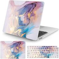 🎨 colorful marble macbook air case 13 inch 2020 2019 2018 release a2337 m1/a2179/a1932 with keyboard cover and touch id compatibility logo