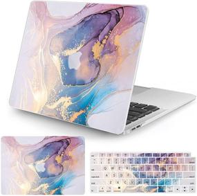 img 4 attached to 🎨 Colorful Marble MacBook Air Case 13 Inch 2020 2019 2018 Release A2337 M1/A2179/A1932 with Keyboard Cover and Touch ID Compatibility