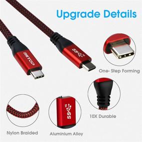 img 3 attached to RIITOP USB-C кабель напрямую на USB-C 100W [5FT, 20Gbps]: Thunderbolt 3 совместимый, быстрая зарядка PD, 4K видео - идеально подходит для MacBook Pro, мониторов с USB-C, SSD