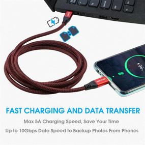 img 2 attached to RIITOP USB-C кабель напрямую на USB-C 100W [5FT, 20Gbps]: Thunderbolt 3 совместимый, быстрая зарядка PD, 4K видео - идеально подходит для MacBook Pro, мониторов с USB-C, SSD
