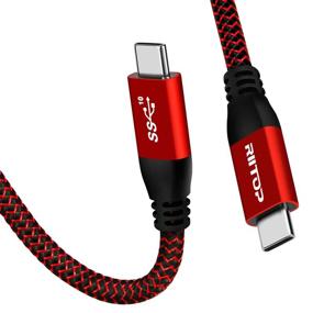 img 4 attached to RIITOP USB-C кабель напрямую на USB-C 100W [5FT, 20Gbps]: Thunderbolt 3 совместимый, быстрая зарядка PD, 4K видео - идеально подходит для MacBook Pro, мониторов с USB-C, SSD
