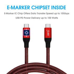 img 1 attached to RIITOP USB-C кабель напрямую на USB-C 100W [5FT, 20Gbps]: Thunderbolt 3 совместимый, быстрая зарядка PD, 4K видео - идеально подходит для MacBook Pro, мониторов с USB-C, SSD