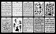 🎨 vancool 10 pack plastic letters number alphabet journal stencil template: versatile crafting essential for planners, notebooks, diaries, and more! logo