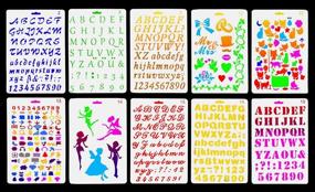 img 3 attached to 🎨 Vancool 10 Pack Plastic Letters Number Alphabet Journal Stencil Template: Versatile Crafting Essential for Planners, Notebooks, Diaries, and More!