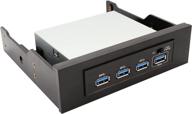 🖥️ io crest 3.5" bay 4 port usb hub 3.0 with fast charging and 19 pin header, usb a connector - sy-hub20134, black логотип