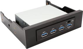 img 4 attached to 🖥️ IO Crest 3.5" Bay 4 Port USB Hub 3.0 with Fast Charging and 19 Pin Header, USB A Connector - SY-HUB20134, Black